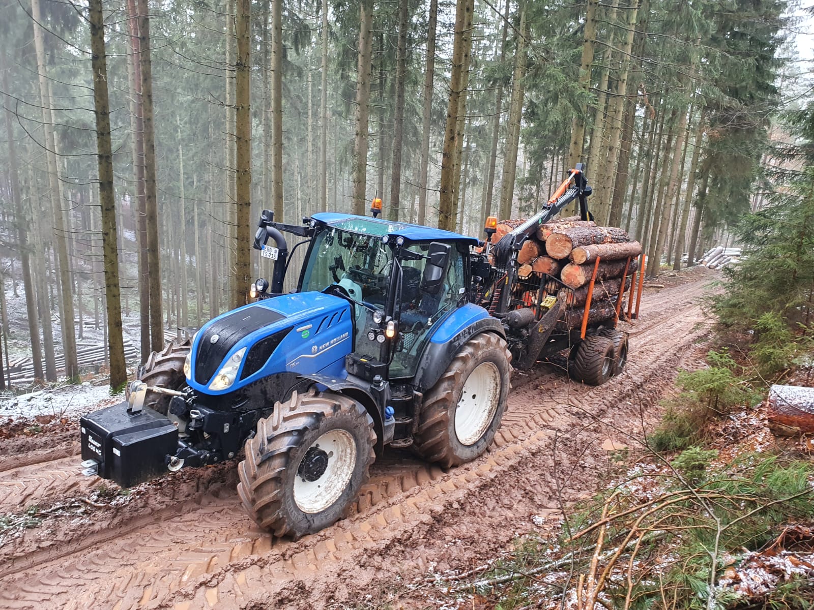 Holzrücken im Wald – Originalfoto von Agrar-Service Ihrig